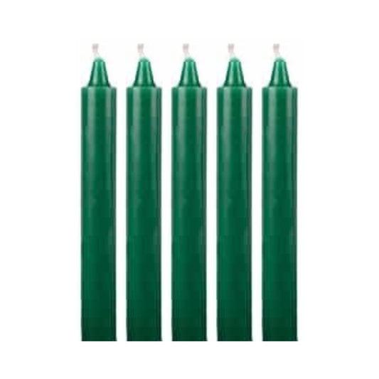 6 Inch Taper Candle 5 Pack Spell, Wicca, Santeria, Energized Candles Velas de 6 Pulgadas Paquete de 5 Velas (Green)