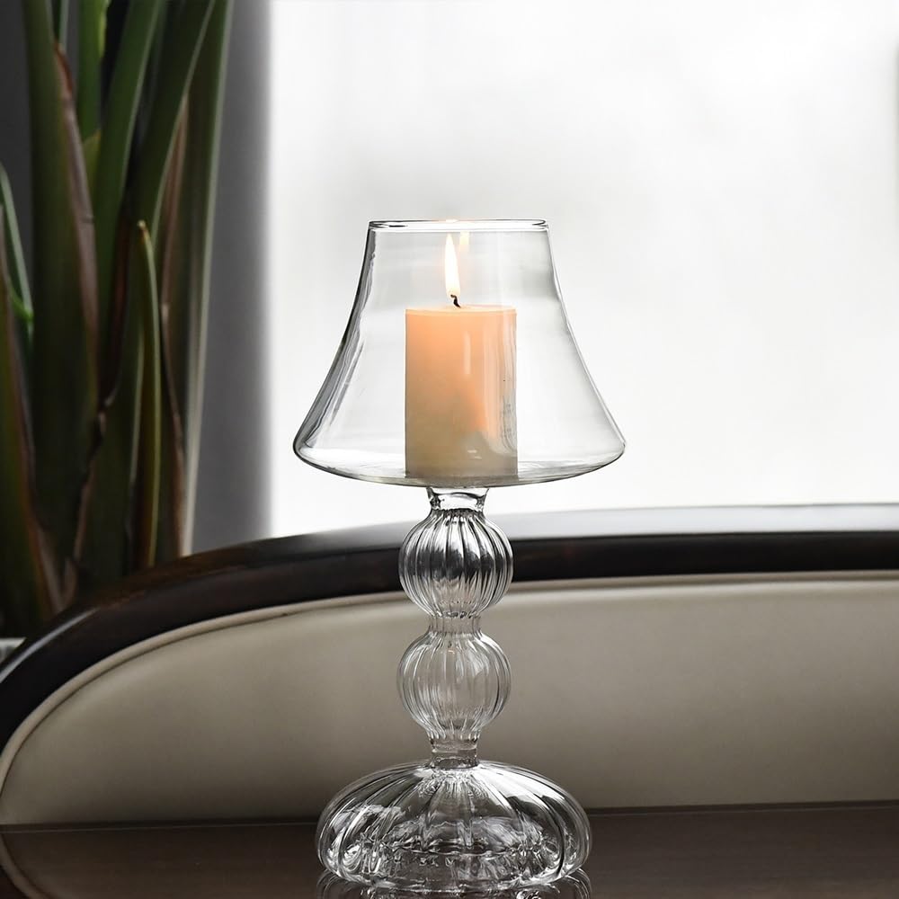 Candlestick Holders Light Luxury Transparent Glass Candlestick Home Table Decoration Wedding Shooting Props Candlestick Candle Holders