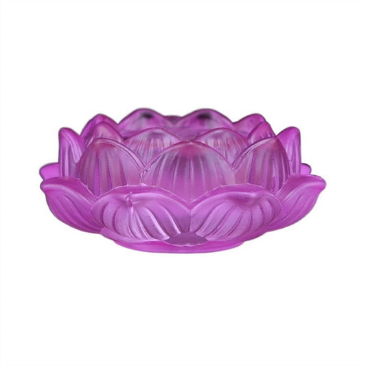 AEYSD-456 Candle Holder Classical Colored Glazed Candle Holder Beautiful Lotus Candlestick Desktop Decorations Candle Holder Plate(Color:Purple)
