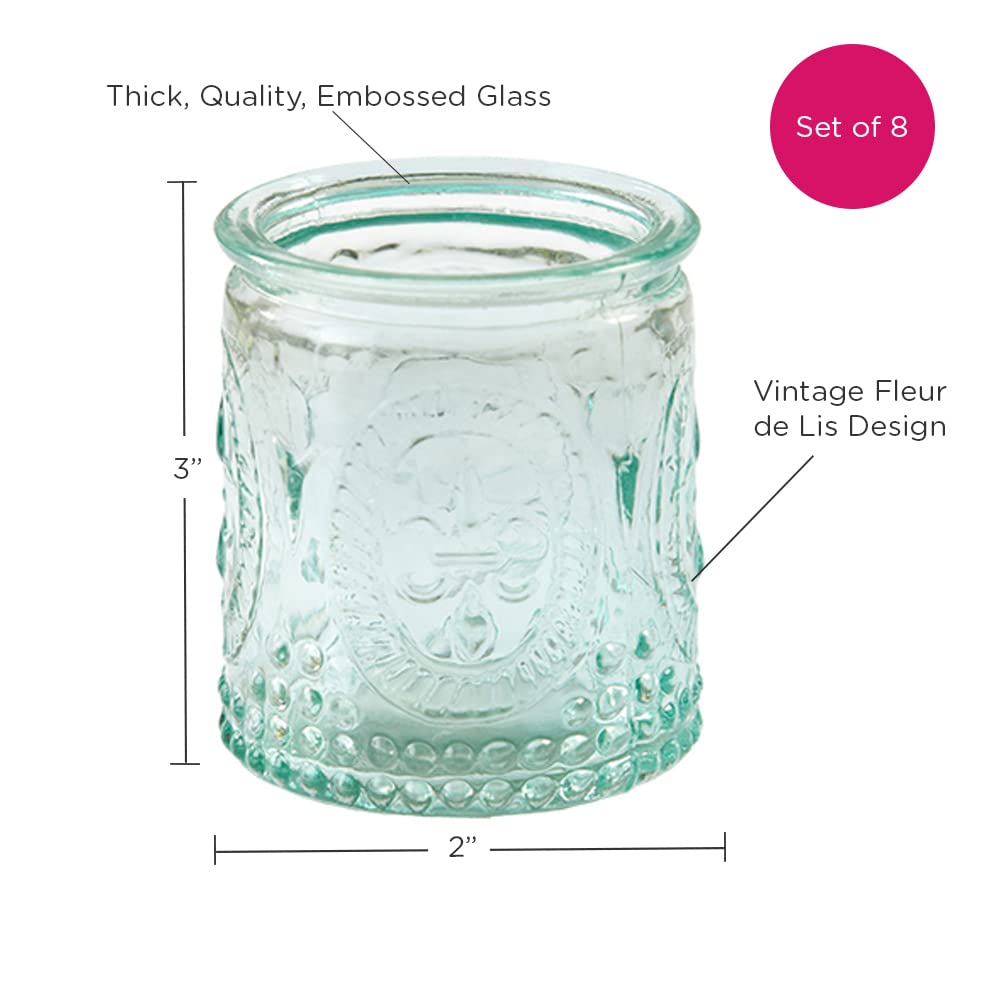 Kate Aspen Vintage Blue Glass Tealight Holder - Set of 8