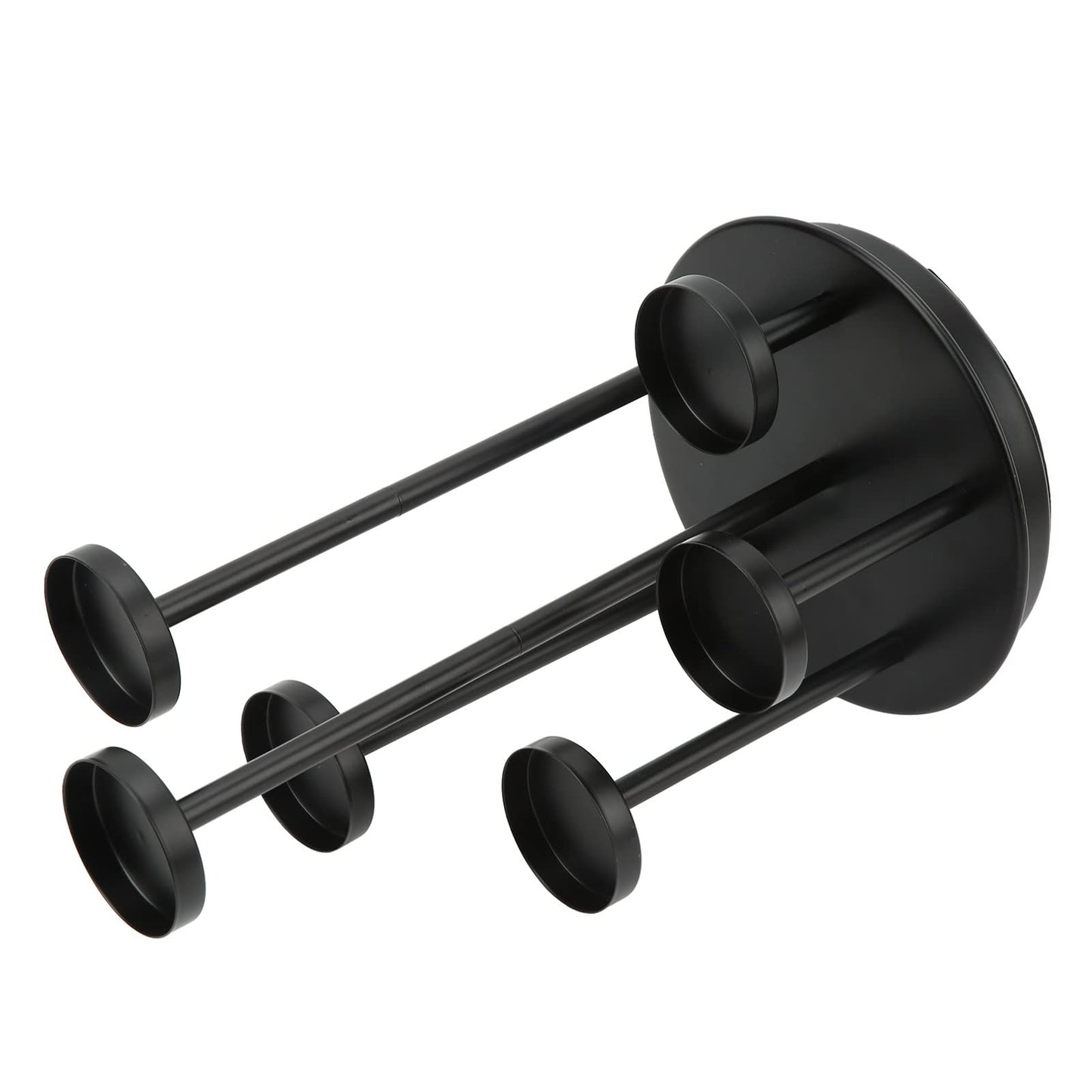 Omquot Retro Elegant 6 Arm Matte Black Iron Candle Holder for Dining Room Bar Decoration