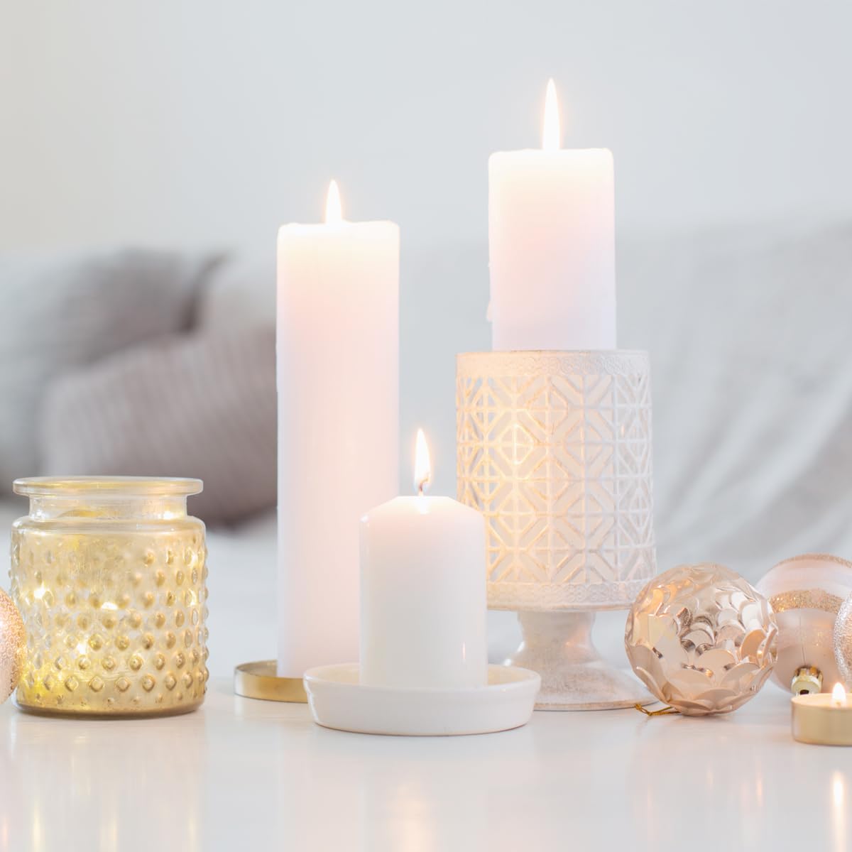 12 Pack 2x3 Inch White Pillar Candles, Unscented Column Candles for Home Restaurants Spa Church Weddings, Smokeless Dripless and Clean Burning Emergency Candle