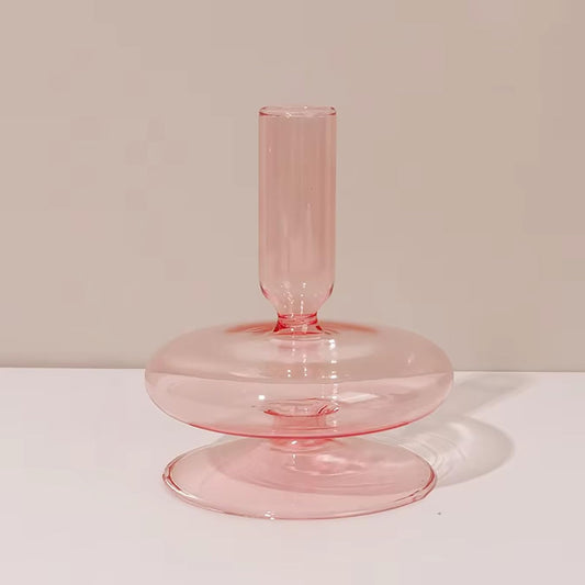 Modern Glass Candlestick Holder, Colorful Taper Glass Candle Holders, Vintage Candle Stick Holders for Party Centerpiece Decorations Boho Ornament