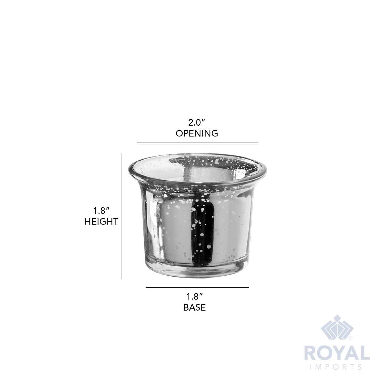 Royal Imports Silver Oyster Mercury Glass Votive Candle Holder, Table Centerpiece Tealight Decoration for Elegant Dinner, Party, Wedding, Holiday, Set of 36 (Unfilled)