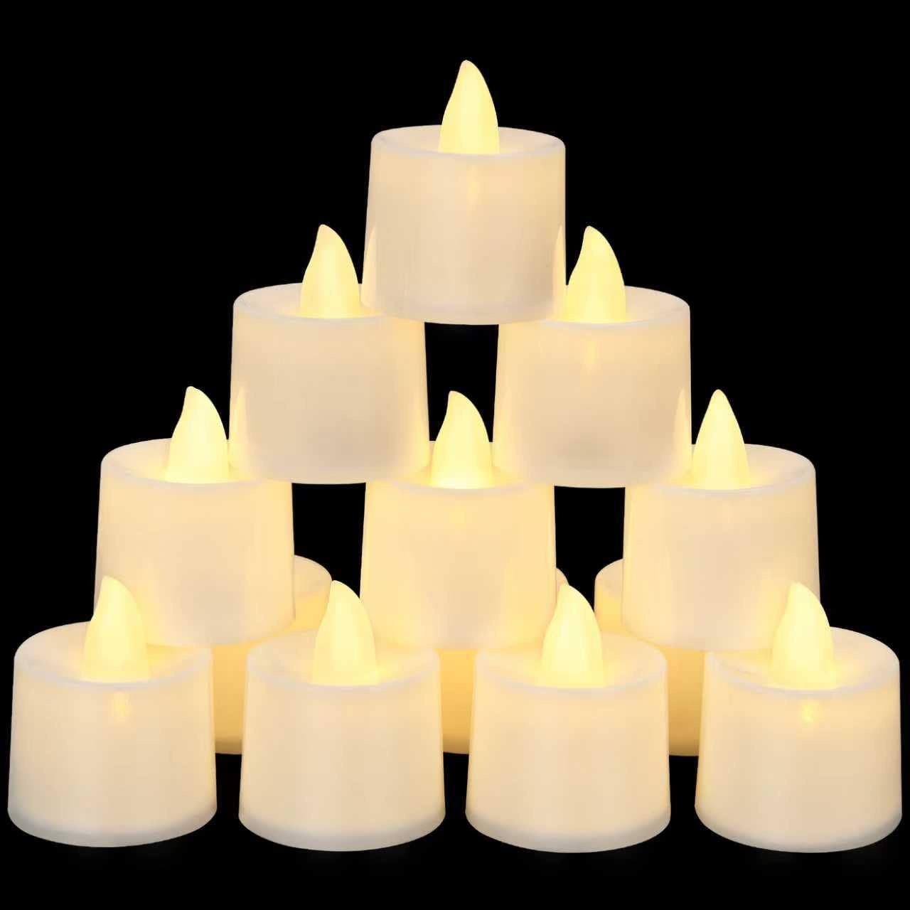 KOABY 50 Pack Flameless Votive Candles, Last 8H+, Warm White Light, No Timer No Flickering