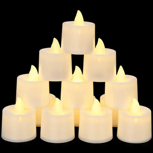 KOABY 50 Pack Flameless Votive Candles, Last 8H+, Warm White Light, No Timer No Flickering