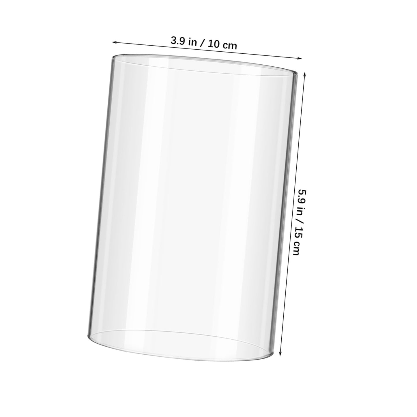 SAFIGLE Glass Candle Holder Windproof Shade 2Pcs Glass Cylinder Cover 10X15Cm Household Pillar Candle Cover for Indoor Outdoor Use