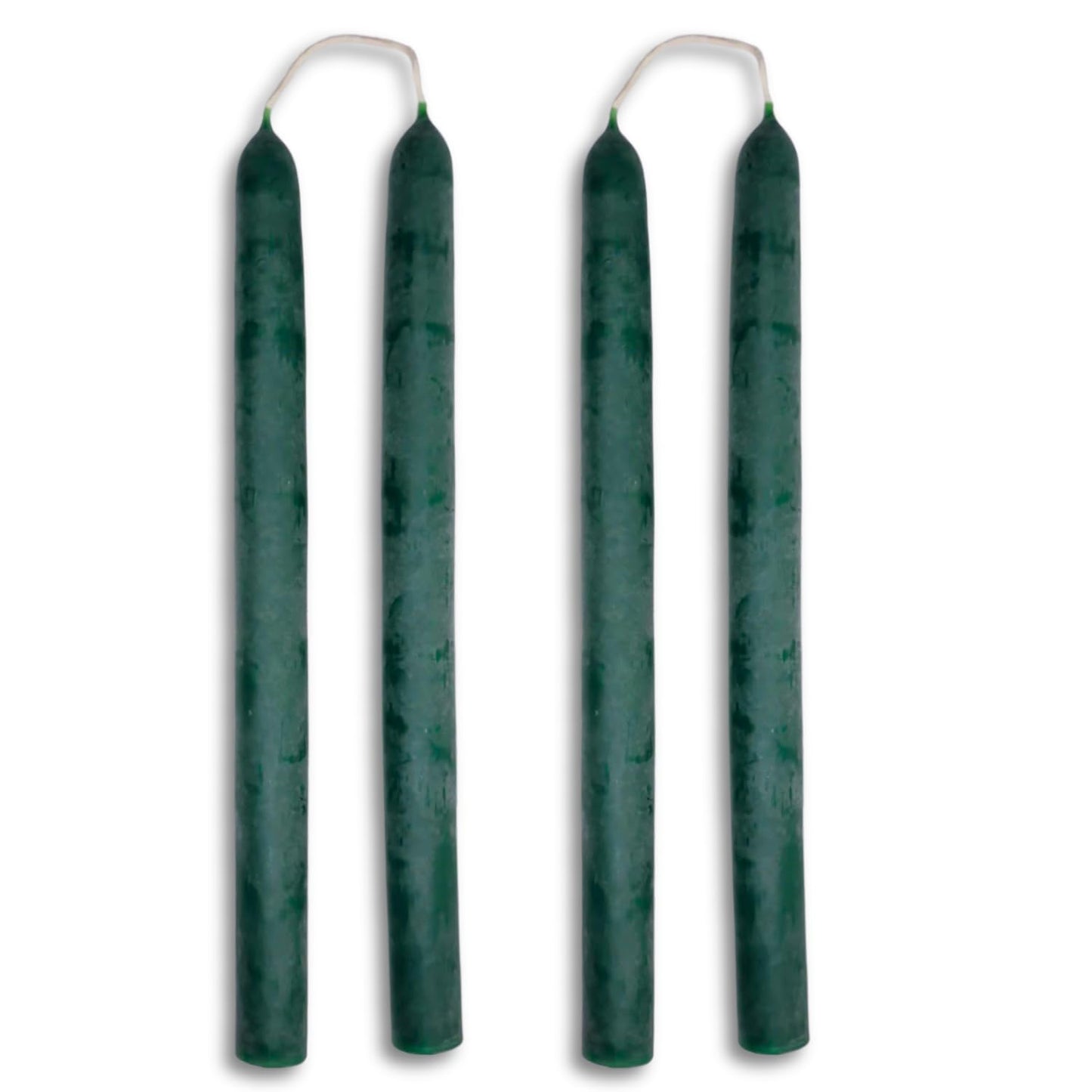Candlestock Beeswax Taper Candles – Standard 7/8" Diameter, Pure 100% Natural USA Beeswax, Cotton Wick, Dripless, Long-Burning, Handmade in Woodstock, NY- 10 Inches - 2 Pairs (4 Candles) - Teal