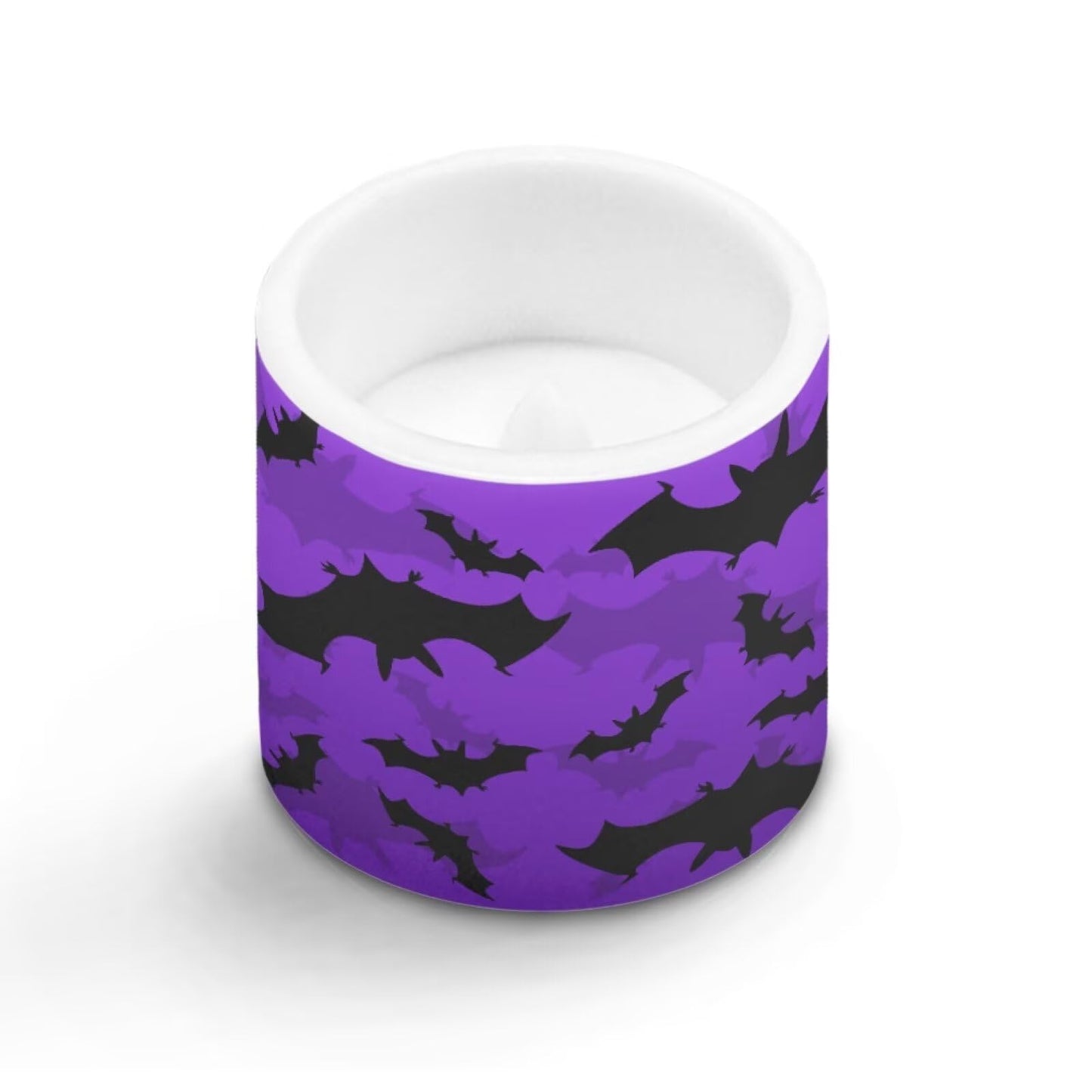 Merkmak Flameless Candles with 18-Key Remote, Halloween Black Bat Battery Operated Candles with Timer 4 Pack Flameless Pillar Tea Lights for Party Banquet Home Decorations