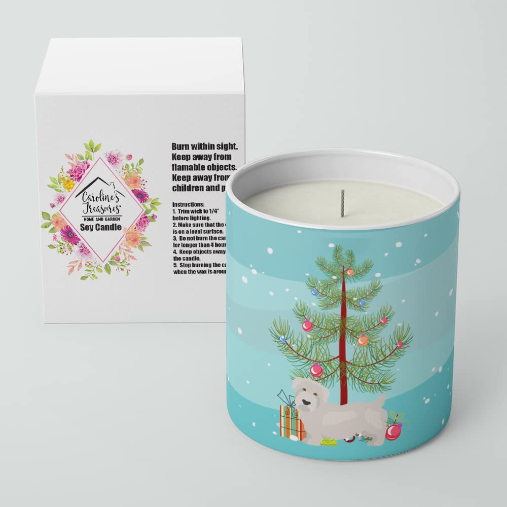 Caroline's Treasures CK3457CDL Glen of Imal Christmas Tree 10 oz Decorative Soy Candle Nature Soy Wax Essential Oil Home Decor Ideal for Bedroom Kitchen Bath Office Gift, 10 oz