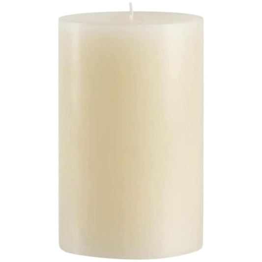 Mister Candle Unscented 4"x6" Ivory Pillar Candle, Solid Color, Cotton Wick, Dripless & Smokeless, Premium Wax Candle for Home Decor, Handmade, 120 Hour Burn Time