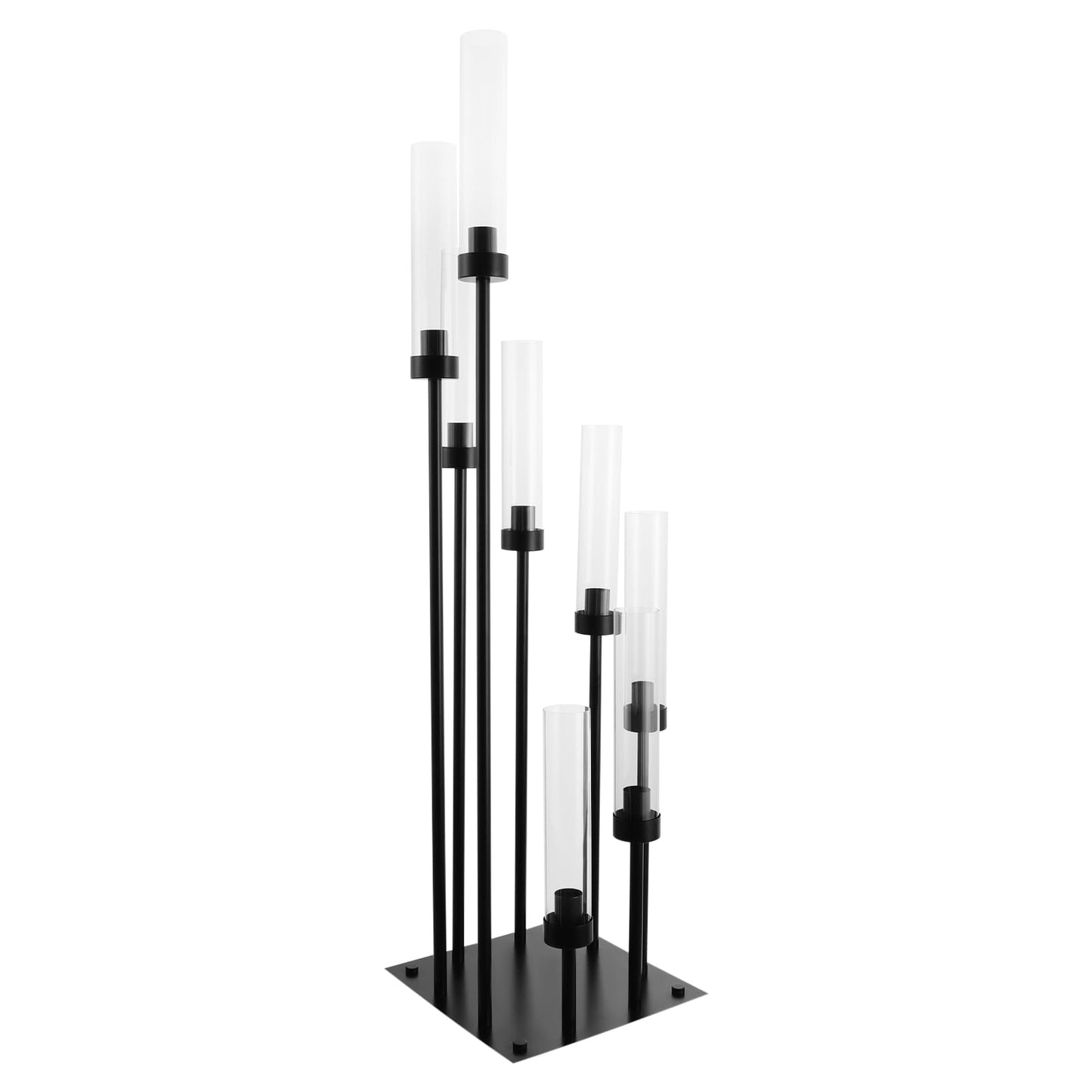 2Pcs Floor Candelabra,42" Tall 8 Arm Candle Holder with Acrylic Lampshade,Candlestick Centerpiece for Electronic Wedding Home Party Decoration