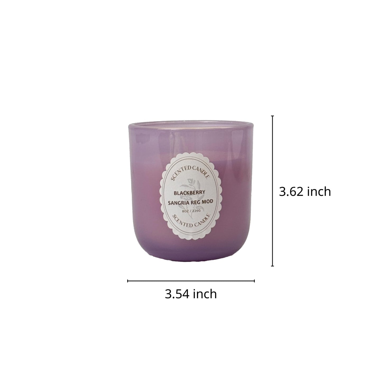 BlackBerry Sangria Reg Mod Scented Candle 8oz – CW Studio Color Glass Jar — Hand-Poured Soy & Paraffin Wax – Clean Burn, Smokeless, Up to 30 Hours, Home Decor & Gift Giving