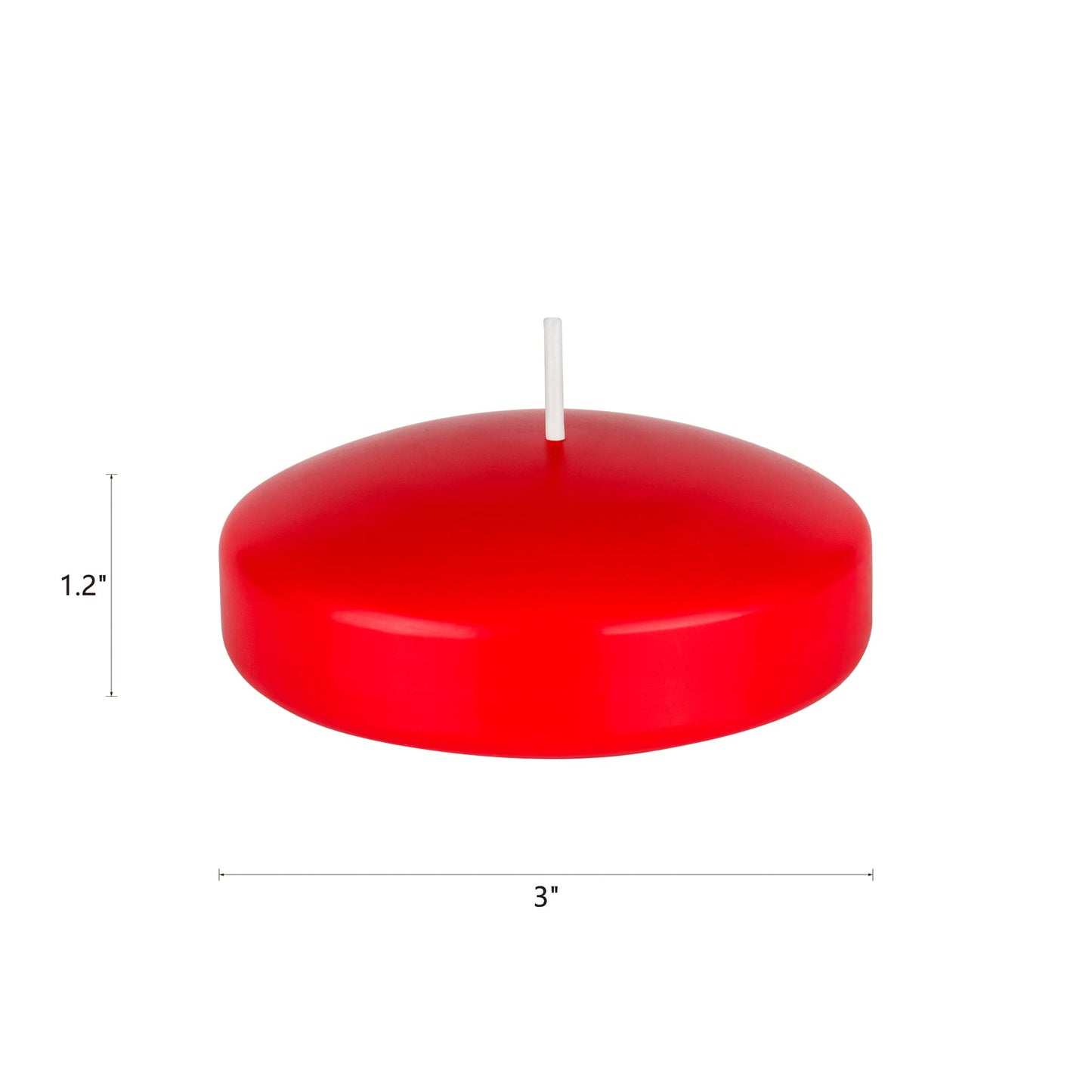Mega Candles 24 pcs Unscented Red Floating Candles, Hand Poured Wax Candle 3 Inch Diameter, Home Décor, Wedding Receptions, Occasions, Festivities, Events, Meditations, Tranquility, Spa