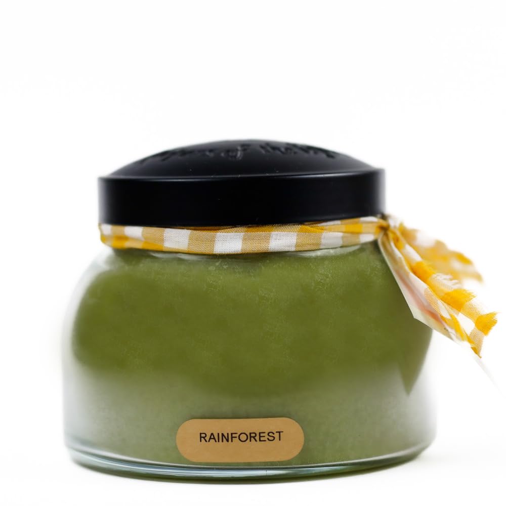 A Cheerful Giver - Rainforest - 22oz Mama Scented Candle Jar with Lid - Keepers of the Light - 125 Hours of Burn Time, Gift for Women, Green