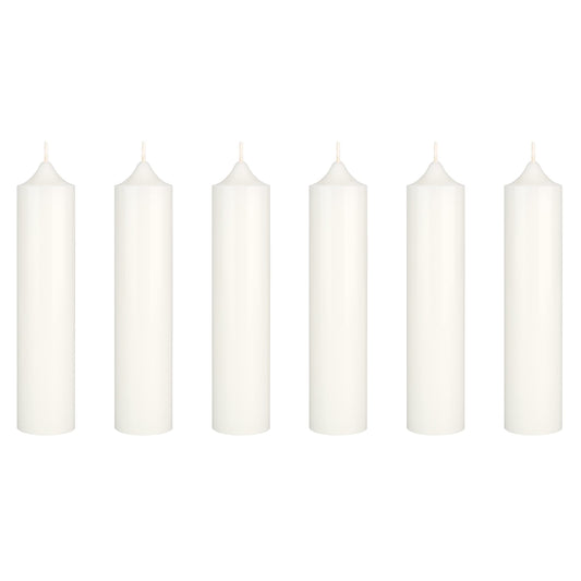 Mega Candles 6 pcs Unscented Romantic White Taper Candles, Hand Poured Wax Candle 6.75 Inch x 1.5 Inch, Sensual Wax Role Play, SM Bondage, Couples, Home Décor, Wedding Receptions, Festivities
