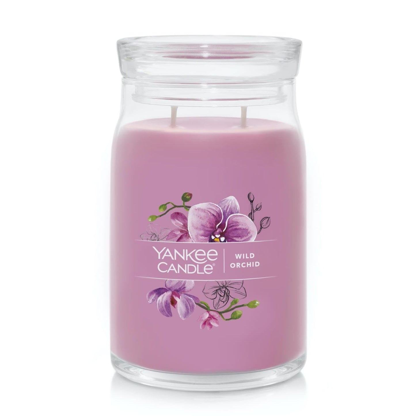 Yankee Candle Wild Orchid Scented Signature 20oz Large Jar 2-Wick Candle Over 60 Hours of Burn Time