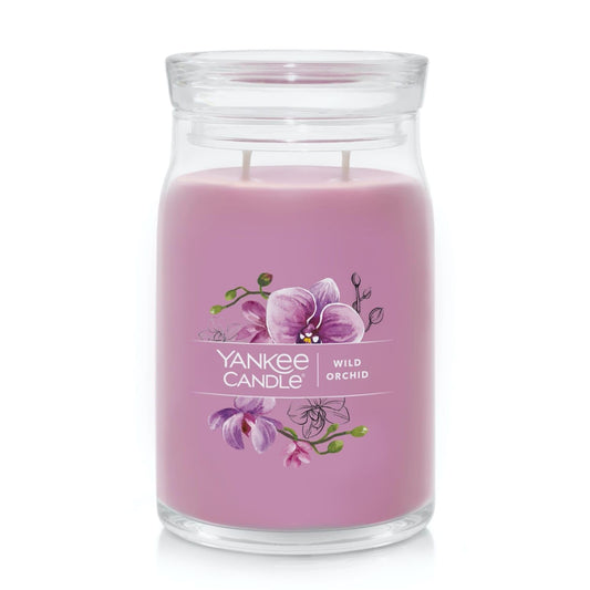 Yankee Candle Wild Orchid Scented Signature 20oz Large Jar 2-Wick Candle Over 60 Hours of Burn Time