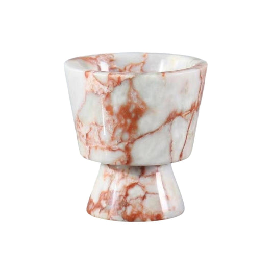 Marble Candle Holder 3’’ Red-White Scented Container Reusable for Home Decor, Meditation, Party or Dining Table Centerpiece