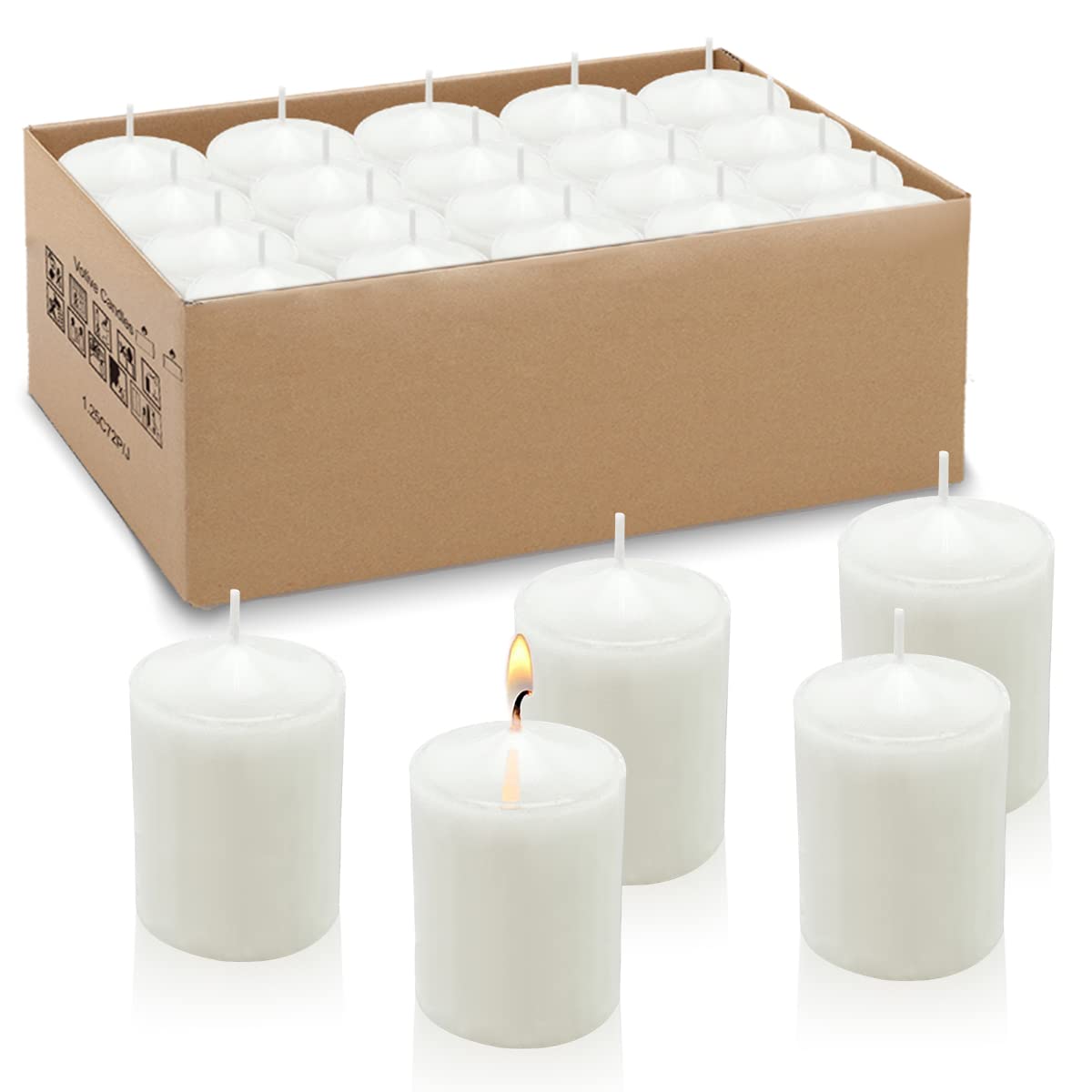 HOSVOT White Votive Candles, 2.25 Inch Candle Votives, Unscented Small Cup Candles, Votive Candle Bulk for Wedding Church Party Spa Restaurants and Emergency (20 Pack, 2.25 Inch, White)