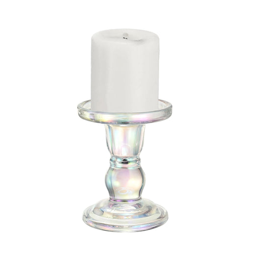 uxcell 11 cm Glass Candle Holder for Taper/Column Candles, Candle Holders Tealight Stand Candlestick for Tealight Wedding Table Centerpiece Home Decor, Colorful