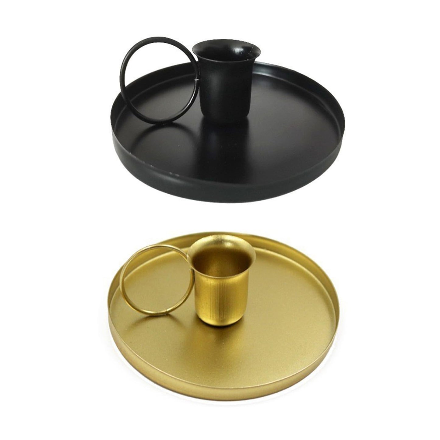 Iron Holder with Handle Elegant Metal Taper Candlestick for Wedding Christmas Table Centerpieces Stand Holder with Handle