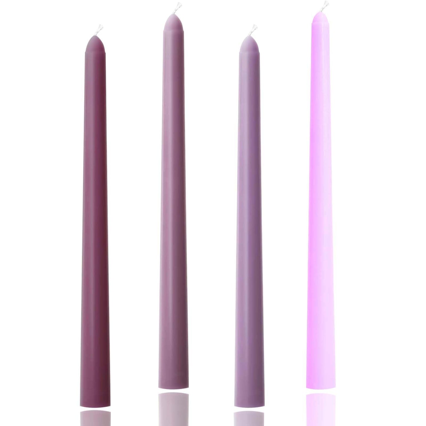 10 inch Purple GradientTaper Candles,Set of 4 Tapered Candle, Tall Candlesticks,Conical Stick Candles,Smokeless,for Home Dinner, Party, Wedding, Halloween, Christmas (Purple Series, 10inch)