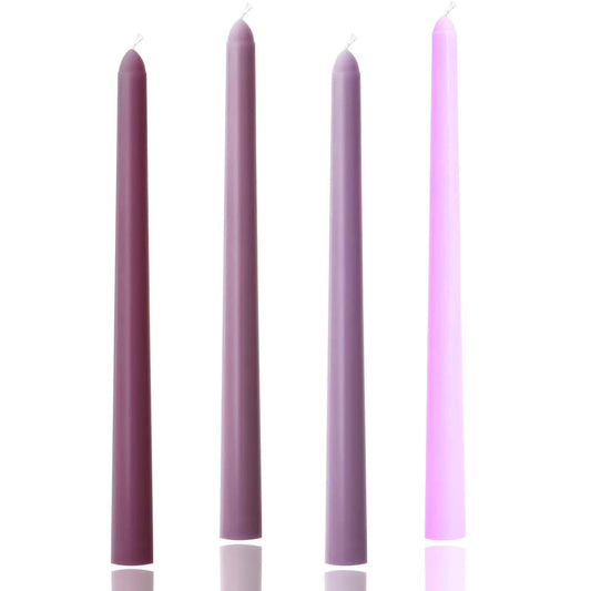 10 inch Purple GradientTaper Candles,Set of 4 Tapered Candle, Tall Candlesticks,Conical Stick Candles,Smokeless,for Home Dinner, Party, Wedding, Halloween, Christmas (Purple Series, 10inch)
