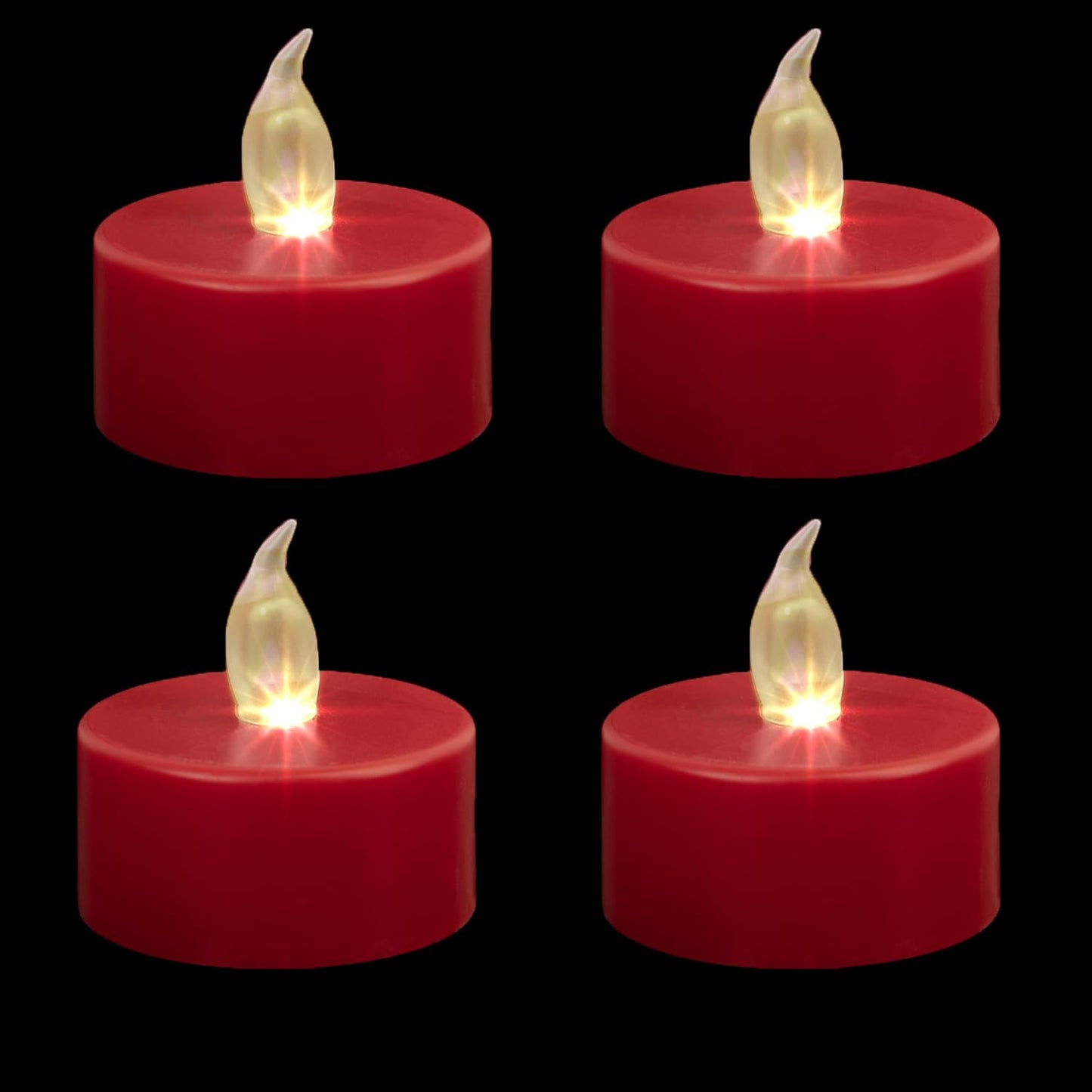 Hanzim LED Tea Lights Candles- 50PACK Red Flameless Candles Realistic and Bright Flickering Long Lasting 200Hours for Holiday Celebration,Party, Home Decoration,Battery Operated