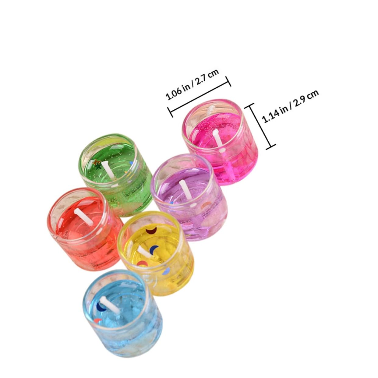TOVINANNA 6pcs Romantic Gel Wax Candles for Valentine's Day Candlelight Dinner Portable and Evenly Burning Heart-Shaped Votive Candles for Birthdays