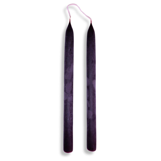 Candlestock Beeswax Taper Candles – Standard 7/8" Diameter, Pure 100% Natural USA Beeswax, Cotton Wick, Dripless, Long-Burning, Handmade in Woodstock, NY- 10 Inches - 1 Pair (2 Candles) - Plum Purple