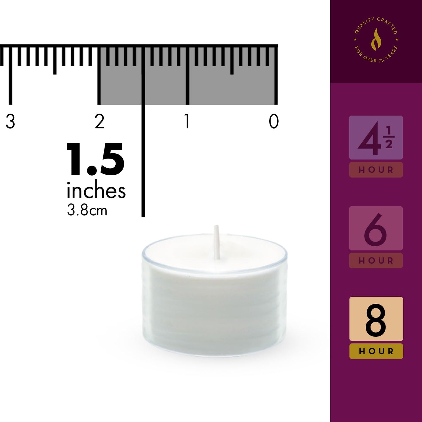 Lerner Clear Tea Lights Candles Bulk - Long Burning 8 Hour Clear Cup Tealight 50 Pack - Consistent Smkless Clean Burning - Holiday, Wedding, Spa, Emergency and Home Decoration Candles
