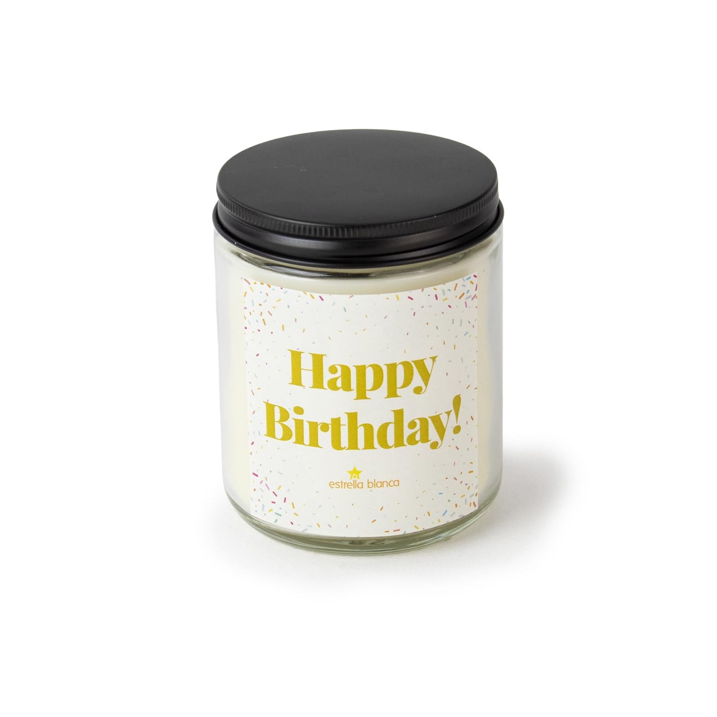 Estrella Blanca 9oz Vanilla Buttercream Sweet Scented Happy Birthday Candles Gifts for Women, Men, Dad, Sister, Teacher, Happy Birthday Candle Gift for Mom, Friends & Girls