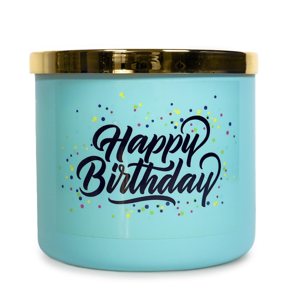 Colonial Candle Happy Birthday Candle, 14.5 oz Vanilla Sugar & Buttercream Sweet Scented, Birthday Gifts for Women, Men, Mom, Dad, Sister, Teacher, Friends, Made in The USA