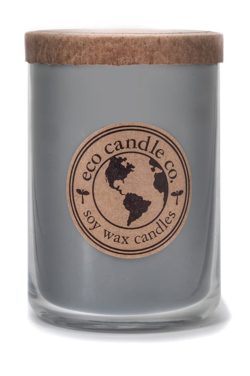 ECO CANDLE CO. Recycled Candle, Dirt, 26 oz. Double Wick - Scents of Fresh Garden Soil - 100% Soy Wax, No Lead, Kraft Paper Label & Lid, Hand Poured, Phthalate Free, Midwest Grown Soybeans