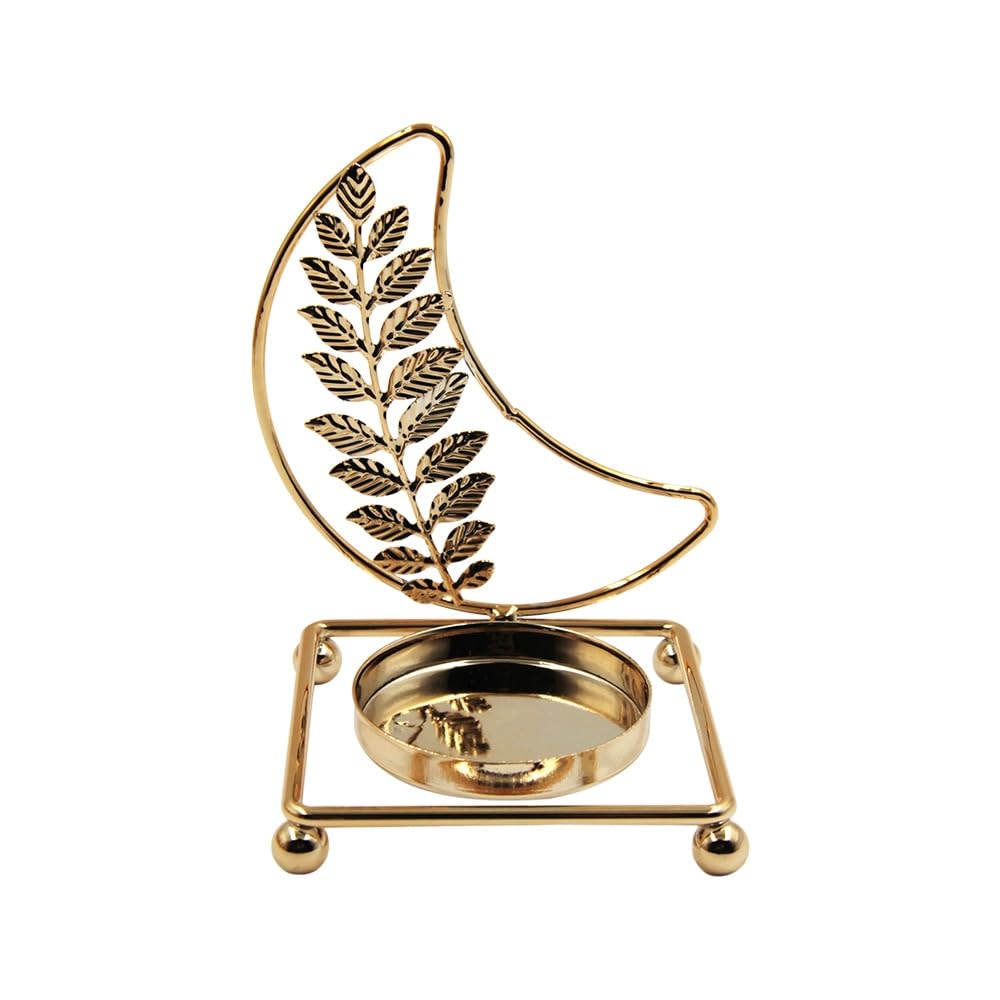 Candlestick Holders Gold Star and Moon Candlestick Electroplating Tea Candle Holder Home Living Room Decoration Candle Holders (Color : 2)