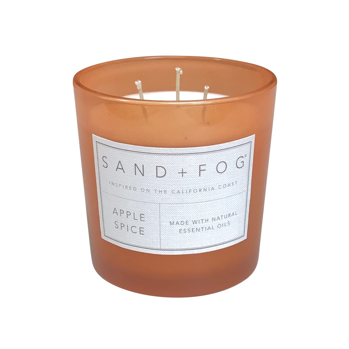 Sand + Fog Scented Candles - Apple Spice - Additional Scents and Sizes - 3 Wicks 100% Cotton Lead-Free - Luxury Air Freshening Jar Candles - Perfect Home Decor - 21 oz