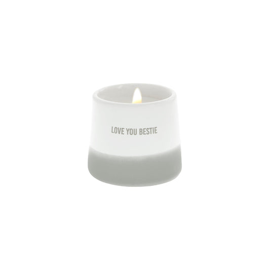 Pavilion Gift Company - Love You Bestie - 2oz Soy Wax Wax Reveal Candle Tealight Holder Best Friend Bestie Close Friend Coworker Friendship Birthday Sentimental Kind Home Decor