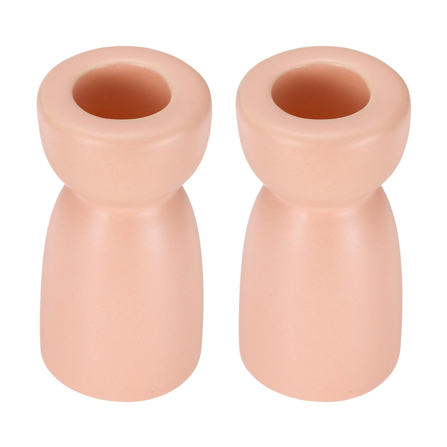 uxcell 2 Pack Candlestick Holder Light Pink Ceramic Taper Candle Holder Candle Stand Holders Modern Style Decoration for Centerpiece Tabletops Anniversary
