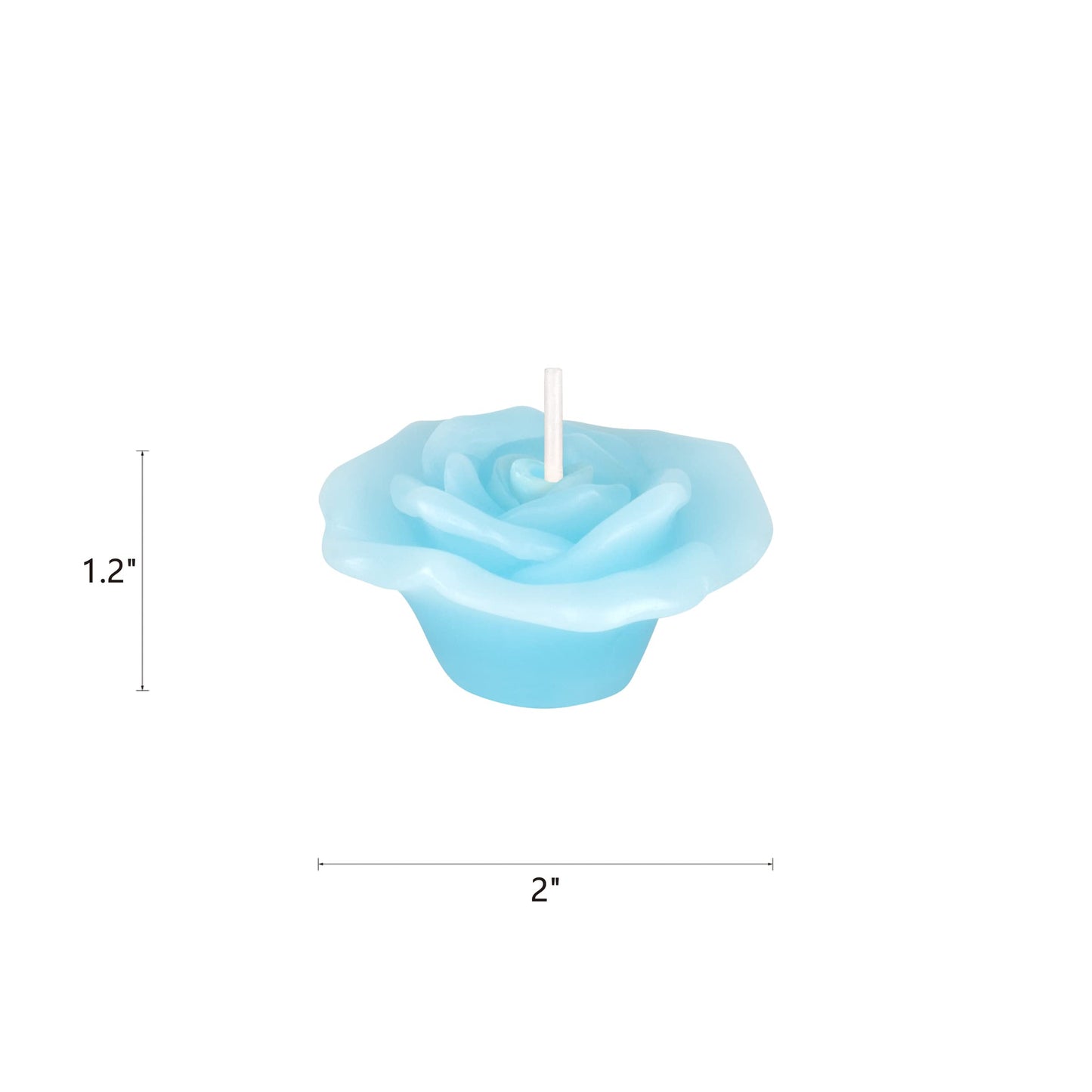 Mega Candles 4 pcs Unscented Rose Petals Flower Light Blue Floating Candles, Hand Poured Wax Candle 2 Inch Diameter, Home Décor, Wedding Centerpieces, Holidays, Occasions, Events, Festivities