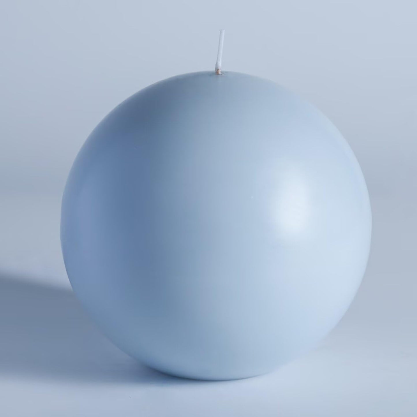 MOZEAL Hand-Poured, 6 Inch Baby Blue Large Round Ball Candles - Elegant Baby Blue Round Pillar Candles, Dripless, Unscented, Smokeless, Ideal for Baby Showers.