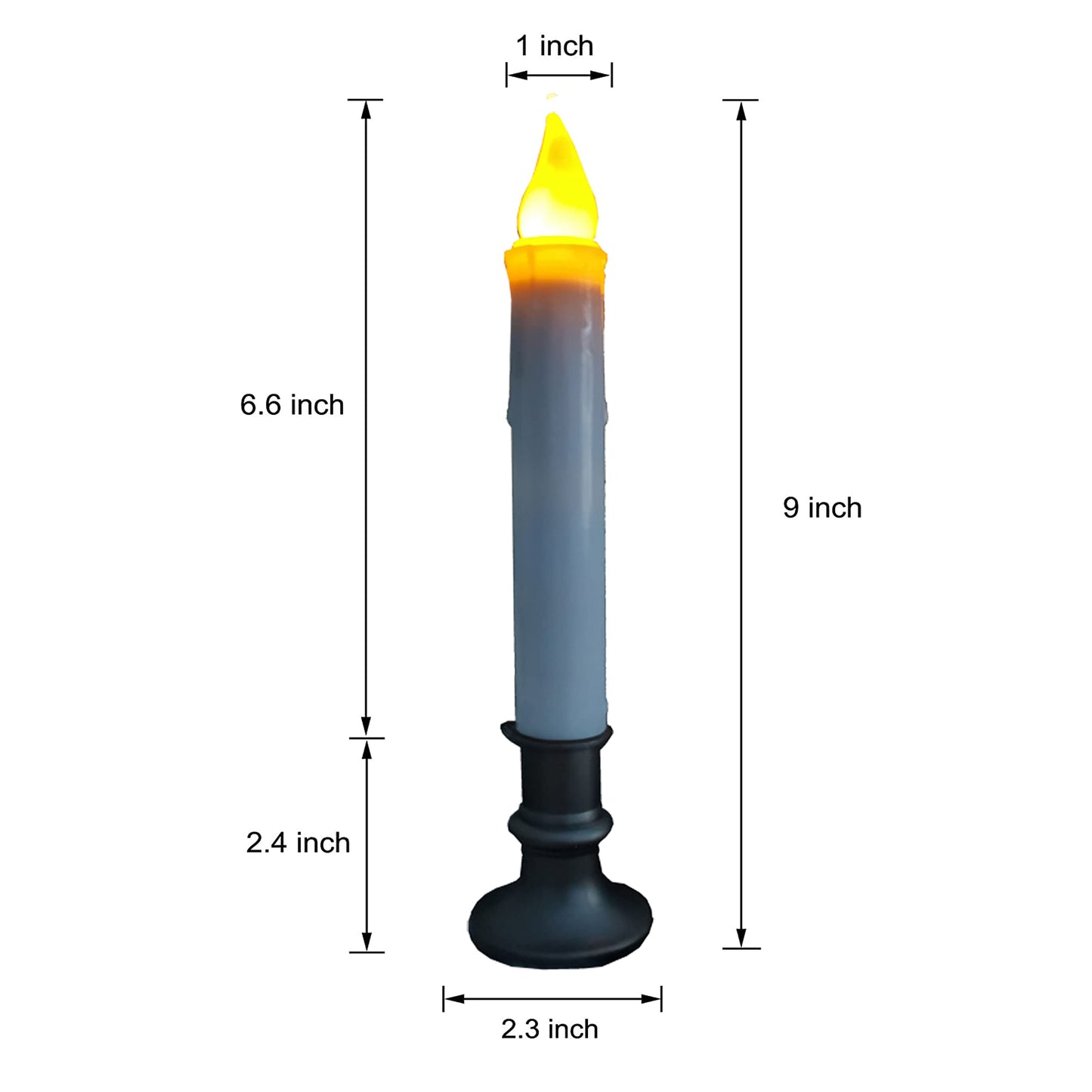 LINCOUNTRY. Battery Operated Window Candles Dusk to Dawn, Christmas Window Battery Operated Taper Candles with Timer, LED Candlesticks with Holder for Halloween Home Décor