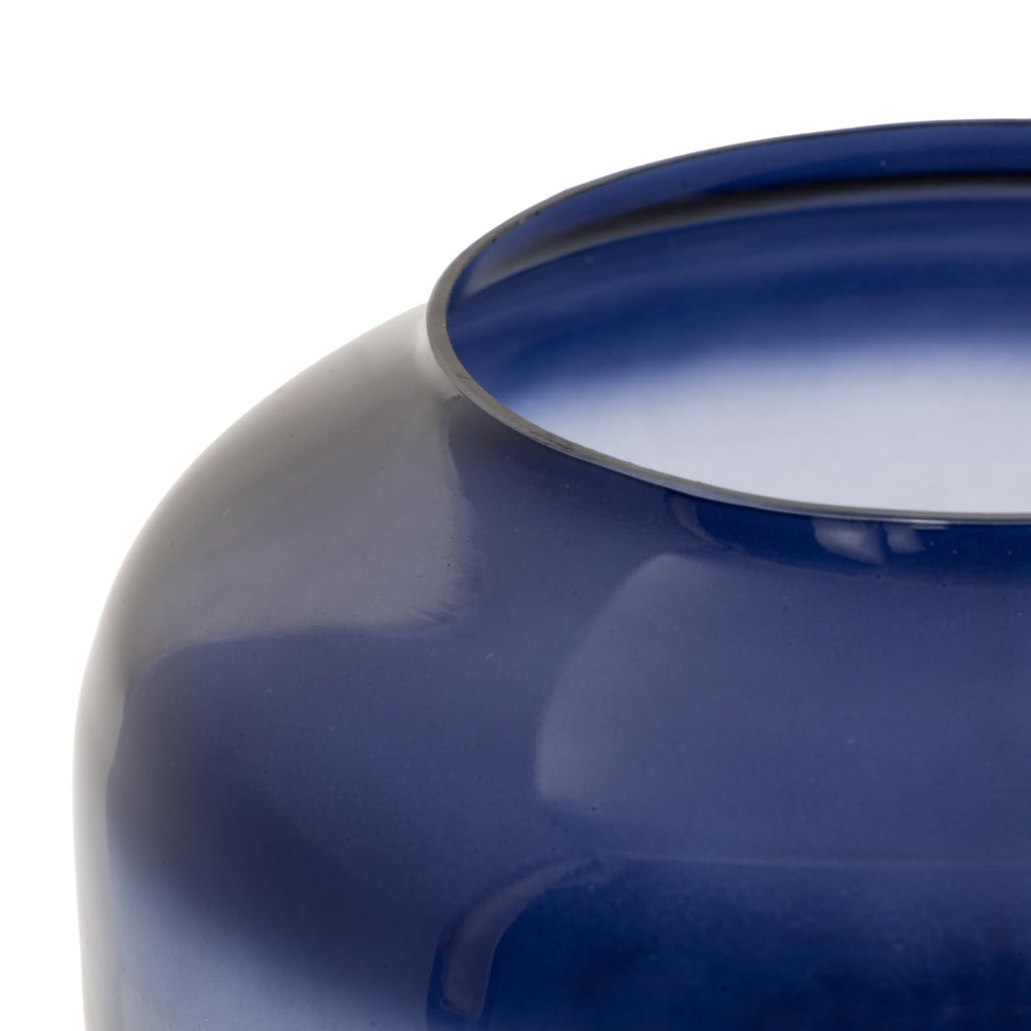 Deco 79 Glass Room Hurricane Lamp Tinted Wide Hurricane Candle Holder with Elevated Base, Table Centerpiece Lamp 7" x 7" x 8", Blue