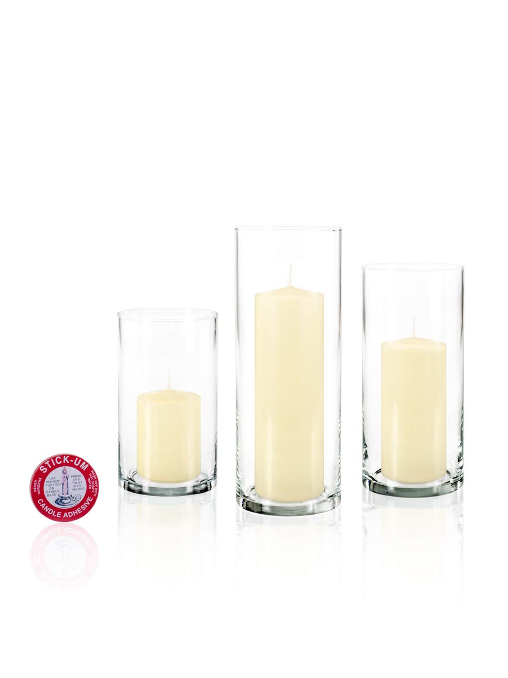 yummi Set of 36 Slim Pillars and Cylinder Vases - Buttercup