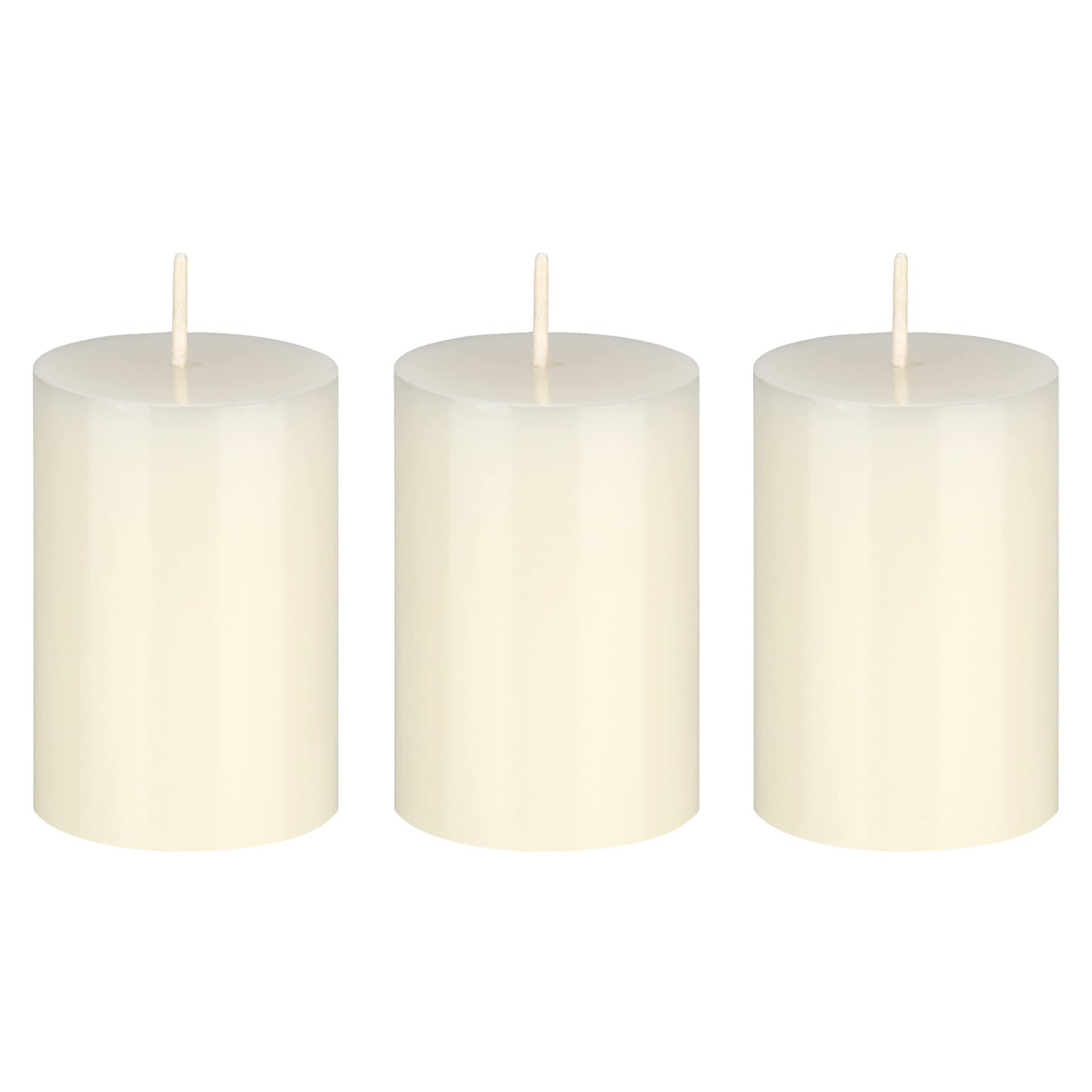 Mega Candles 3 pcs Unscented Solid Ivory Pillar Candles, Hand Poured Premium Wax Candle 2 Inch x 3 Inch, Home Décor, Spas, Weddings, Occasions, Party, Centerpieces, Holidays, Vigils, Prayers