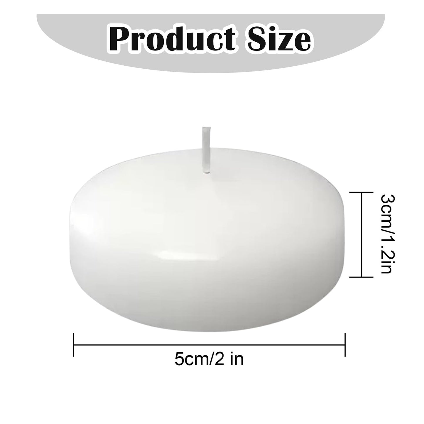 White Floating Candles 2 inch, 6 Pack Floating Candles 5-6 Hours Long Burning, Unscented Floating Candles for Centerpieces for Wedding, Proposal Decorations, Romantic Night Set (6 pack, white, 2 inch)