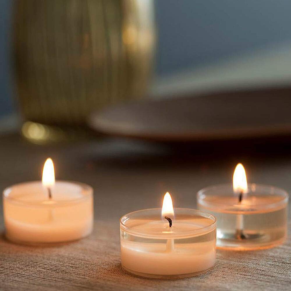 Spaas 24 Scented Clearlights, Tealights in Transparent Clear Cup, ± 4.5 Hours, Morning Breeze
