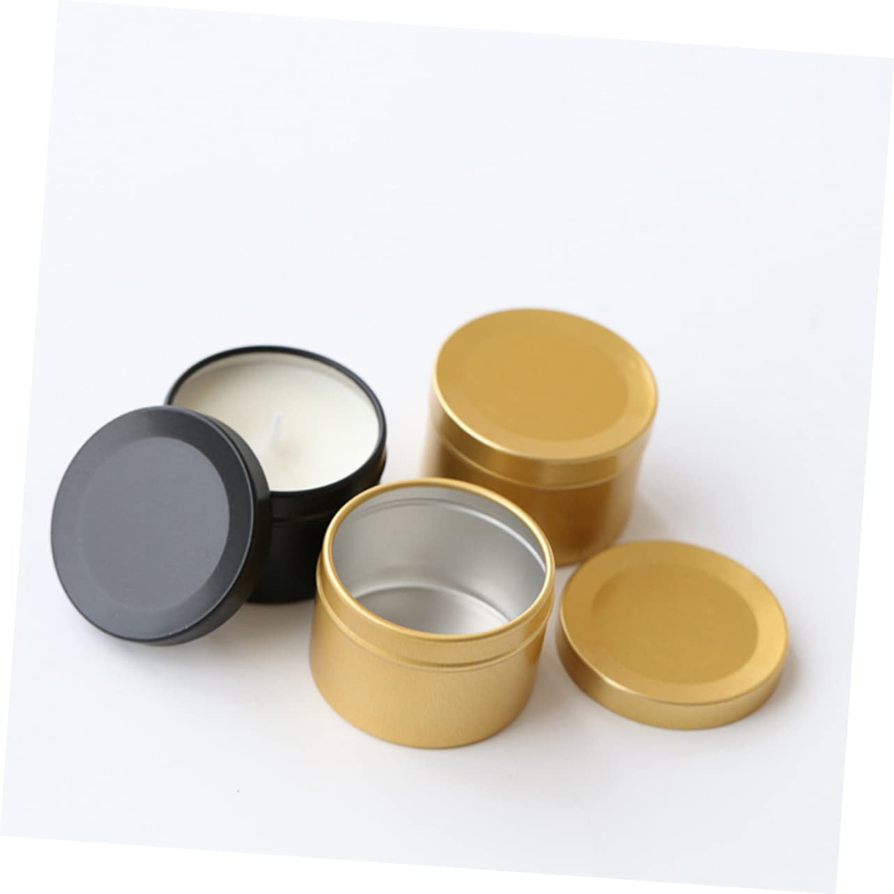 LALAFINA 4pcs Candle Jars Candle Containers for Christmas Crafts and Decorative Practical Aluminum Tins for Home Use