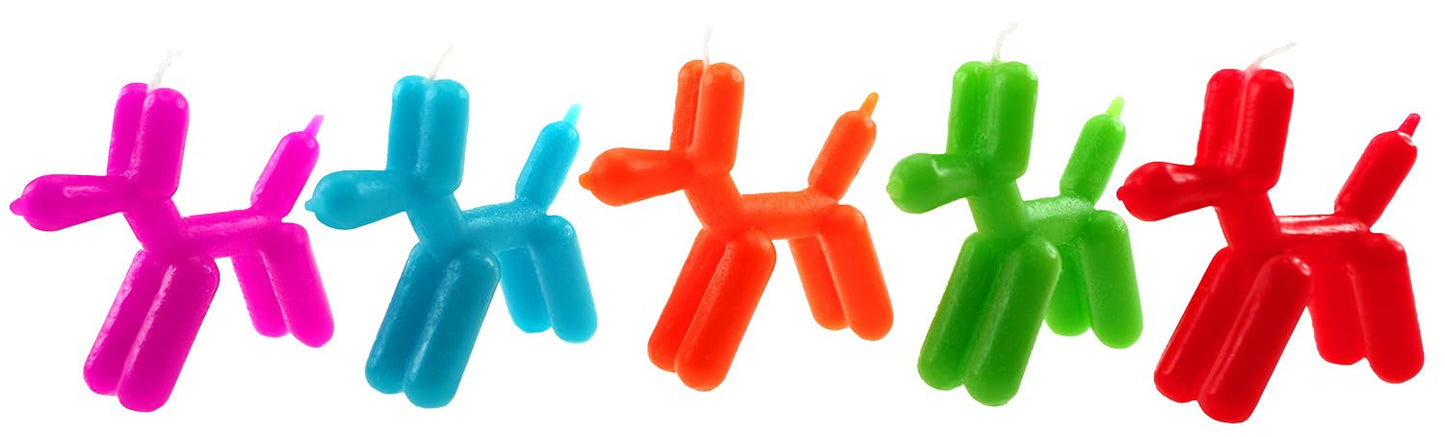 Streamline Imagined Decorative Birthday Candles - Balloon Dog (5 Candle Pack)