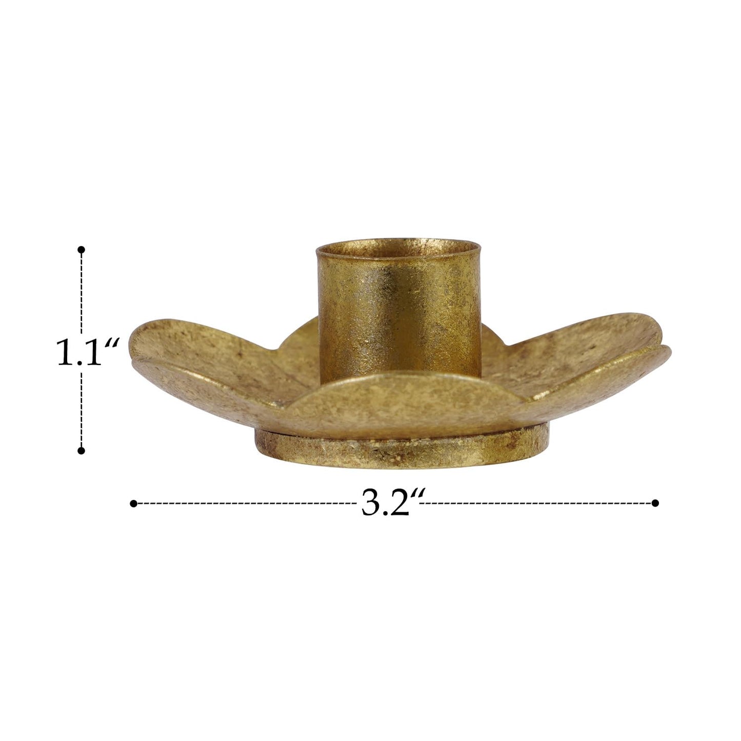 NIKKY HOME Gold Flower Taper Candle Holders Set of 2, Vintage Candle Stand